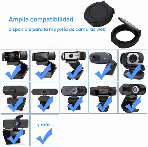 Vista 4 de Paquete de 2 fundas universales para cámara web, cubierta de lente de cámara web externa para computadora de escritorio, cubierta de obturador, clip