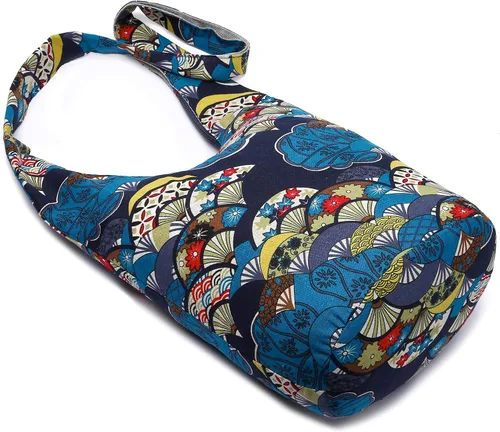 Vista 230 de Bolsa de hombro para mujer, de lona en estilo hippie/bohemio para llevar cruzada al hombro, disponible en diferentes colores y estampados