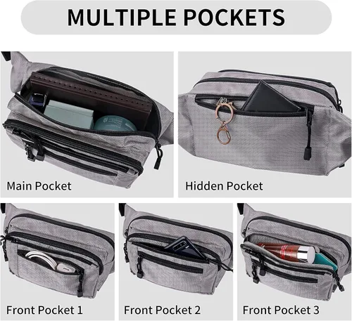 Vista 3 de Riñonera transparente aprobada por estadios para mujeres, para el trabajo, bolsa de cintura multiusos para viajes y eventos deportivos, 2 colores.