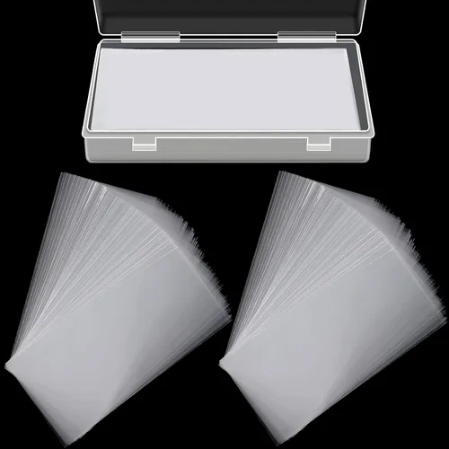 Vista 9 de Shappy 151 fundas transparentes para dinero con estuche de almacenamiento de plástico, soportes de dinero de papel, fundas para billetes de dólar