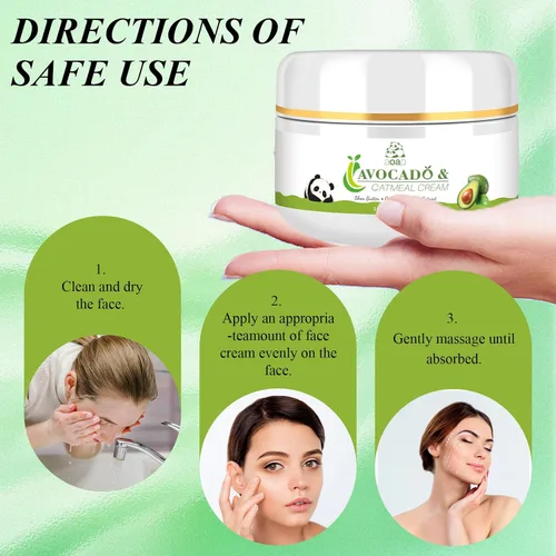 Vista 6 de AOAO Crema hidratante diaria de aguacate para niños, hidrata suavemente la piel seca y sensible para la cara y el cuerpo de bebés y niños, avena