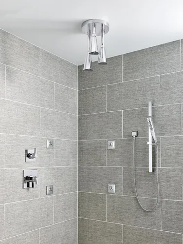 Vista 6 de DELTA FAUCET 57140-CZ H2Okinetic - Cabezal de ducha colgante Raincan, flujo de agua de 1.75 GPM, bronce champán Champagne bronce