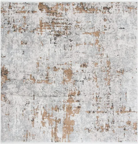 Vista 18 de SAFAVIEH Shivan Collection - Alfombra decorativa de 2 pies 2 pulgadas x 4 pies, gris y dorado, diseño abstracto moderno, no desprende pelusa