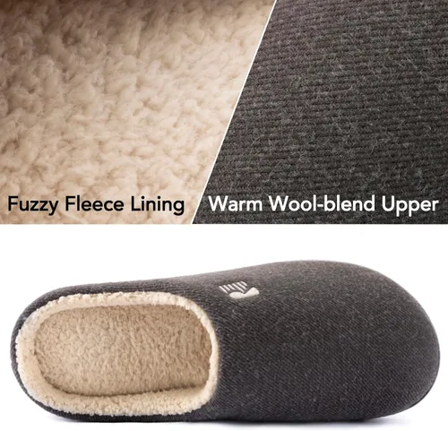 Vista 4 de RockDove Pantuflas tipo zueco con forro de sherpa para hombre