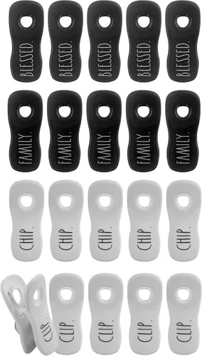 Vista 7 de Rae Dunn Clips para Bolsas con Imán - Clips para Alimentos, Clips para Chips, Clips para Bolsas para Almacenamiento de Alimentos con Sello Hermético