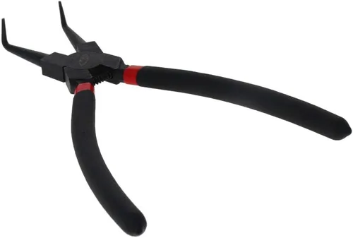 Vista 8 de Utoolmart Mango recubierto de plástico de acero de alto carbono de 7 pulgadas de 90 grados, alicates de circlip doblado externo, 1 unids