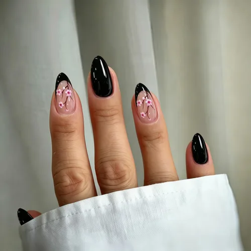 Vista 20 de Uñas postizas medianas a presión de almendra para mujer, uñas postizas Color-2