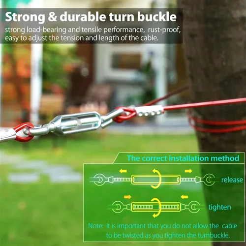 Vista 4 de Sistema de carro aéreo resistente para perros pequeños a grandes, cable de funcionamiento de 100 pies/75 pies con cable de pasillo de 10 pies, ideal