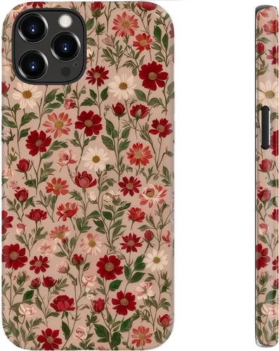 Vista 58 de bemal Funda para iPhone 12 Mini, estética, vintage, floreciente, peonía, concha, femenina, compatible con MagSafe, moderna, única, moderna, moderna