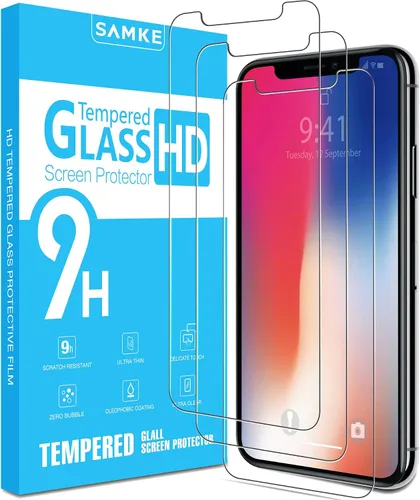 Vista 8 de SAMKE [Paquete de 3] Protector de pantalla compatible con Apple iPhone 10/X iPhone XS iPhone 11 Pro [5.8 pulgadas] vidrio templado, borde 2.5D