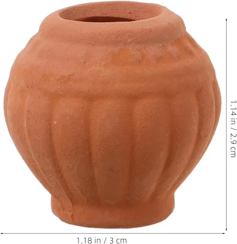 Vista 8 de Happyyami Macetas pequeñas de terracota, paquete de 4 macetas pequeñas de arcilla con agujeros de drenaje para suculentas, decoración de escritorio