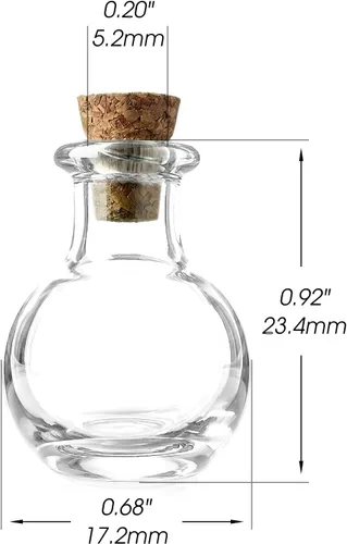 Vista 10 de Botellas de cristal pequeñas de 0.1 fl oz con tapón de corcho. Botella de deseos para bodas, fiestas, bricolaje, etc.