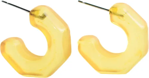 Vista 2 de Leetie Lovendale Gracie Hugger - Aretes de aro hipoalergénicos para mujer, hechos con acero quirúrgico y Lucite, ligeros y cómodos, hechos a mano
