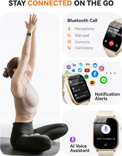 Vista 2 de Relojes inteligentes para mujeres y hombres, reloj de seguimiento de actividad física con 110 modos deportivos, contador de pasos/monitor