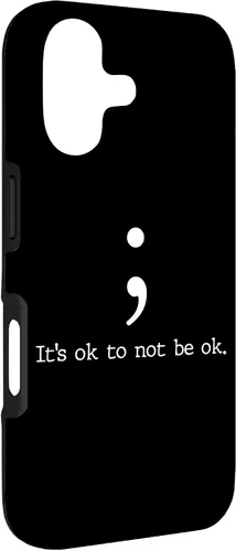 Vista 3 de Mental Health Awareness Shirts Semicolon Quote Gift Case for iPhone 17