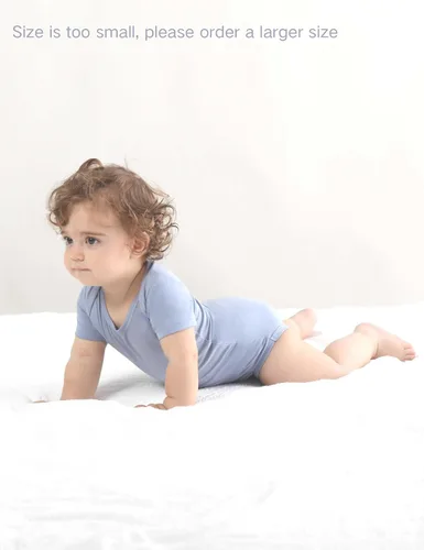 Vista 7 de Conjunto de body sólido de manga corta para bebé, rayón hecho de bambú, recién nacido, niño y niña, paquete de 5