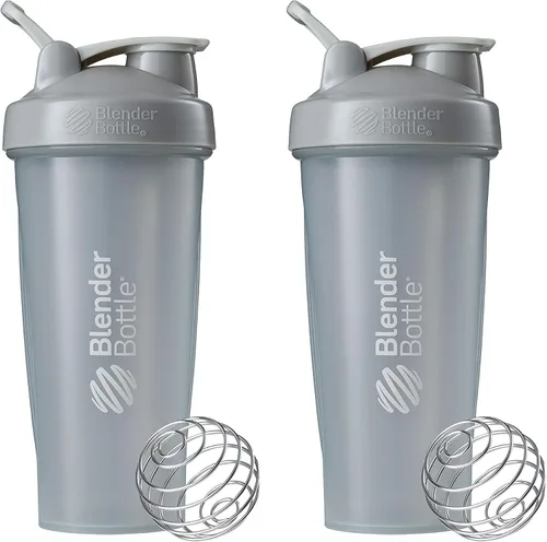 Vista 8 de BlenderBottle Botella mezcladora clásica perfecta para batidos de proteínas y antes del entrenamiento, 28 onzas (paquete de 2), todo negro