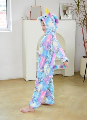 Vista 46 de Mameluco de unicornio para pijamas de animales, cosplay, disfraz unisex de Halloween