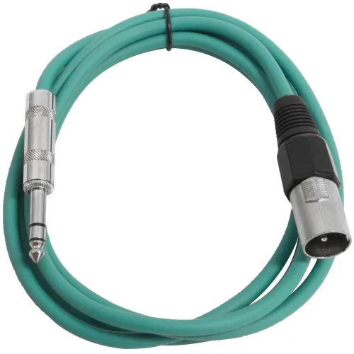 Vista 12 de Seismic Audio - SATRXL-M2 - Cable de conexión XLR verde de 2 pies macho a 1/4" TRS