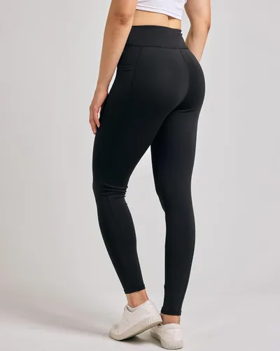 Vista 4 de Real Essentials 4-Pack Women's Full Length Fitted Athletic Yoga Performance Leggings with Pockets (Available in Plus Size)