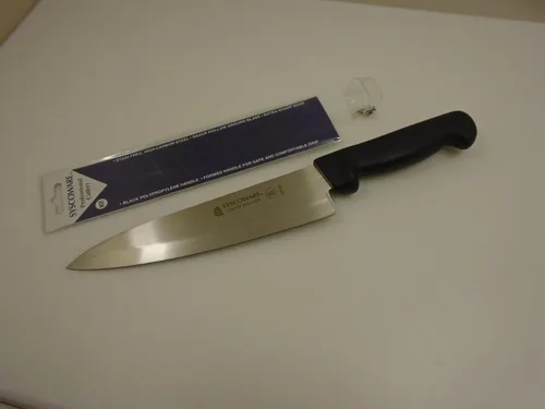 Vista 7 de Juego de cubiertos profesionales de marca comercial (2) cuchillos, cuchillo de chef de 8 pulgadas y cuchillo de corte de carne de carnicero de 10