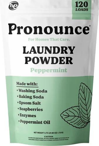 Vista 8 de Pronounce Alternativa de detergente para ropa en polvo, ingredientes más limpios. Más seguro para pieles sensibles. Lucha contra manchas y olores.