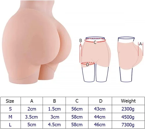 Vista 3 de S-L - Pantalones de cadera acolchados de silicona, tacto realista y de alta elasticidad, con cuatro esquinas y glúteos falsos ricos para mujer
