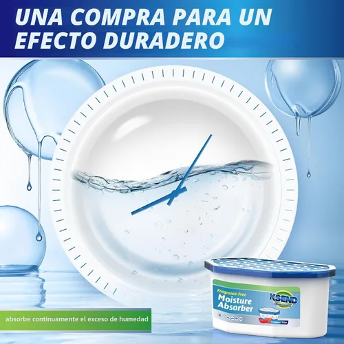 Vista 5 de Ksend Absorbentes de humedad, paquete de 12, deshumidificador compacto para armario, cajas absorbentes de humedad eficientes, absorbente de humedad