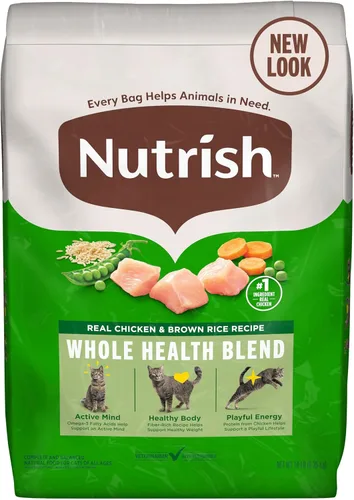 Vista 12 de Nutrish Comida seca para gatos, receta de pollo real y arroz integral, bolsa de 3 libras (Rachael Ray)