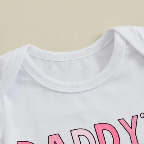 Vista 103 de Sejardin Ropa de verano para bebé y niña, recién nacida, manga corta, con letras, mameluco elástico con diadema