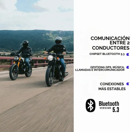Vista 4 de EXOCOM LINK-1C Sistema de comunicación de intercomunicación para casco de motocicleta - Altavoces HD delgados de 40mm con intercomunicador Bluetooth