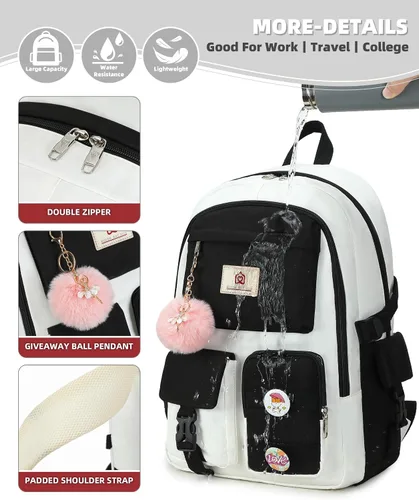 Vista 6 de Hidds Mochilas para laptop de 15.6 pulgadas, mochila escolar para escuela primaria, escuela secundaria, linda mochila antirrobo, mochila de viaje