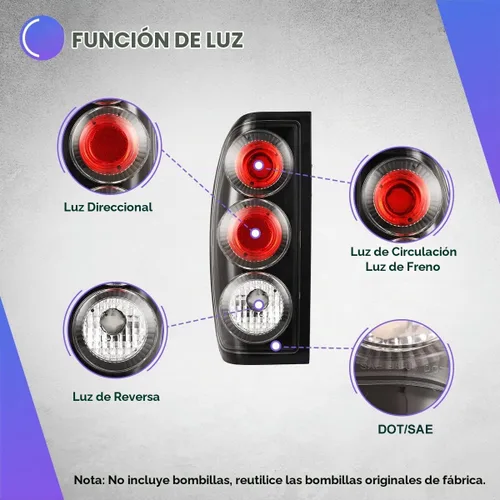 Vista 2 de WolfX Luces traseras aptas para Nissan Frontier 1998 1999 2000 2001 2002 2003 2004 Nissan Frontier conjunto de luz trasera lateral del conductor