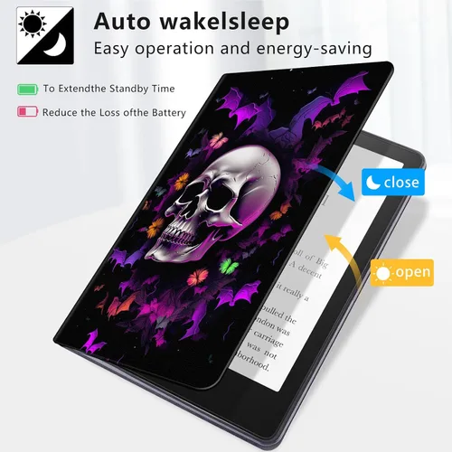 Vista 3 de Funda para Kindle básico de 6 pulgadas (11.ª generación), múltiples ángulos, piel sintética, delgada, con función de encendido y apagado automático