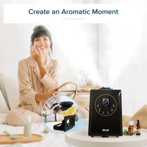 Vista 7 de LEVOIT LV600HH - Humidificador ultrasónico de rociada cálida y fría de 6L, humidificación rápida para dormitorio grande, difusor de aceite esencial