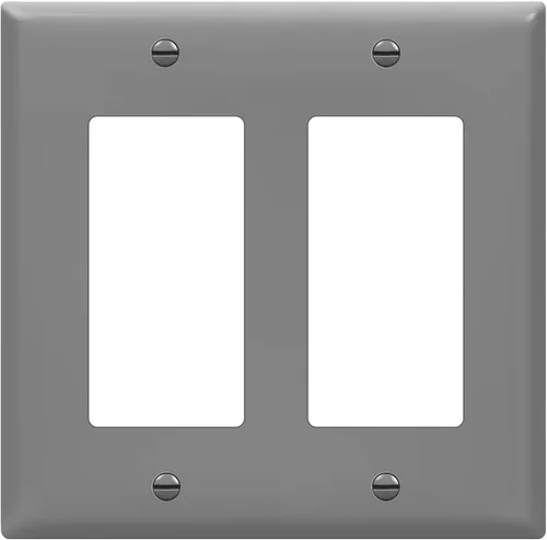Vista 20 de ENERLITES - Cubierta decorativa de interruptor doble, placa de pared de dos salidas, 2 bandas de gran tamaño, 5.50 x 5.50 pulgadas, termoplástico