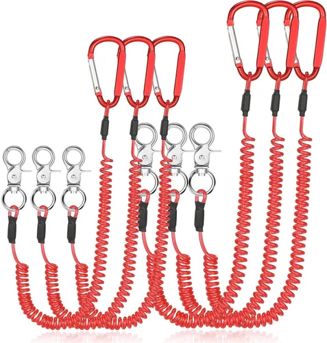Vista 9 de Woanger Paquete de 6 Cordones de Pesca de Alambre de Acero Enrollado Cordones para Herramientas Cordones para Herramientas de Mano Kayak Correa