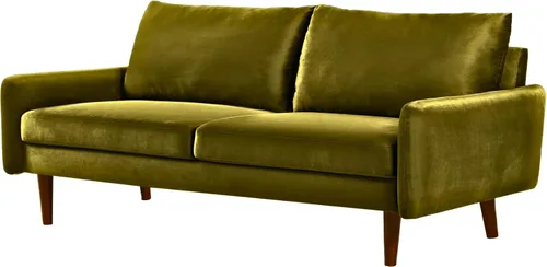 Vista 4 de Container Furniture Direct Kent - Sofá de terciopelo para salas de estar modernas y espacios compactos, cómodo sofá de 3 plazas, muebles de estudio
