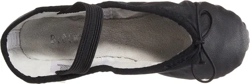 Vista 5 de Bloch Girls Dance Niñas Dansoft Zapatilla de ballet de cuero con suela completa/Zapato de baile Negro