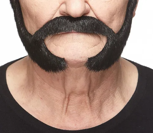 Vista 16 de Mustaches Self-Adhesive Stick On Fake Handlebar for Adults Negro