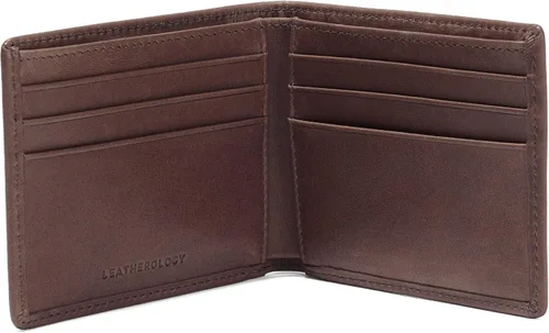 Vista 5 de Leatherology Cartera Bifold Delgada para Hombres Cartera Delgada de Bolsillo Frontal con 6 Ranuras para Tarjetas, Compartimento para Billetes y 2