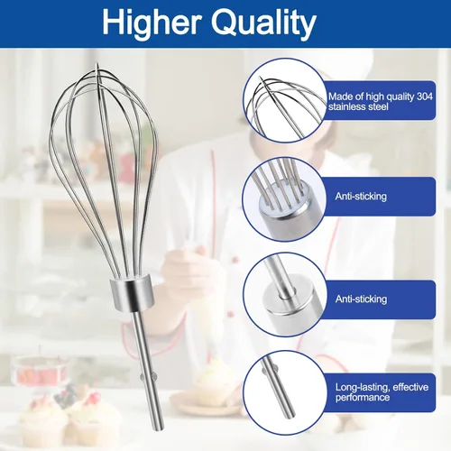 Vista 5 de Paquete de 2 accesorios para batidora de mano para batidor de mano Kitchenaid W10720799 Batidores de huevo para mezclador Kitchenaid Batidor