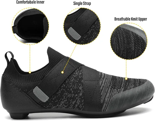Vista 4 de Zapatos de ciclismo unisex compatibles con Peloton Bike y SPD Indoor Road Riding Ciclismo Zapatos de bicicleta con tacos Delta incluidos