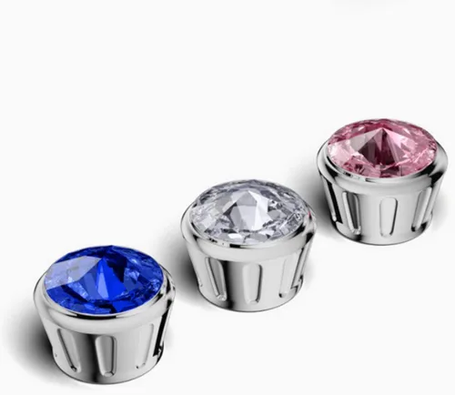 Vista 3 de Tapa de Tornillo de Perno para Placa de Matrícula de Automóvil, 4 Piezas de Cubiertas de Tornillos de Marco con Diamantes de Imitación Brillantes