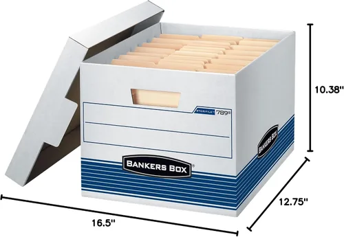 Vista 8 de Bankers Box Paquete de 4 cajas de almacenamiento de archivos de servicio