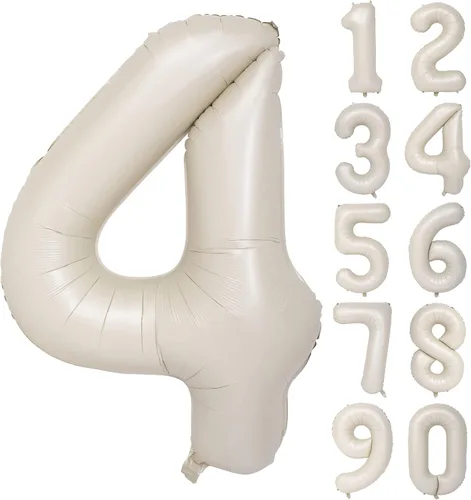 Vista 230 de Globos de 40 pulgadas con números de caramelo, papel de aluminio de helio, globos de látex de Mylar para fiesta de cumpleaños, decoración digital 0