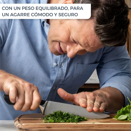 Vista 3 de Jamie Oliver by Tefal - Juego de cuchillos de cocina de 5 piezas, acero inoxidable alemán, cuchillas endurecidas con hielo, agarre cómodo, K267S556