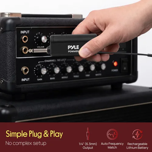 Vista 4 de Pyle Sistema de micrófono USB profesional, micrófono portátil dinámico de 16 canales con sonido claro de largo alcance, micrófono inalámbrico
