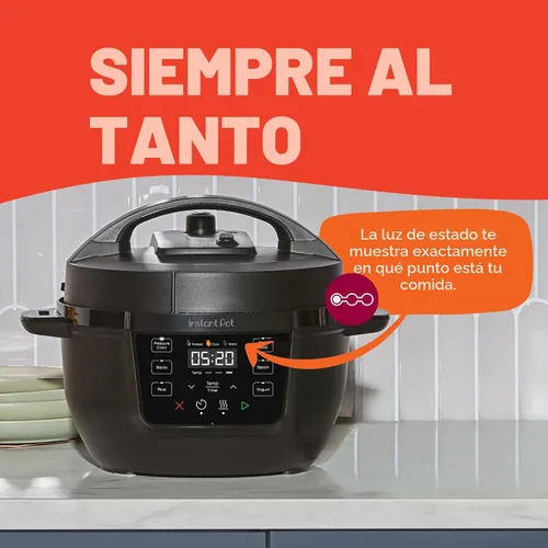 Vista 5 de Instant Pot 4QT RIO Mini Multicocina 7 en 1, Olla a Presión, Cocción Lenta, Saltear, Vapor, Arrocera, Yogur y Calentador, Negro, 4 Cuartos