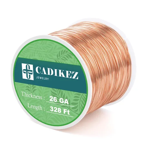 Vista 13 de Alambre de joyería de 492 pies, calibre 32, resistente al deslustre, rollo de alambres de cobre para cuentas a granel para manualidades DIY, Bronce